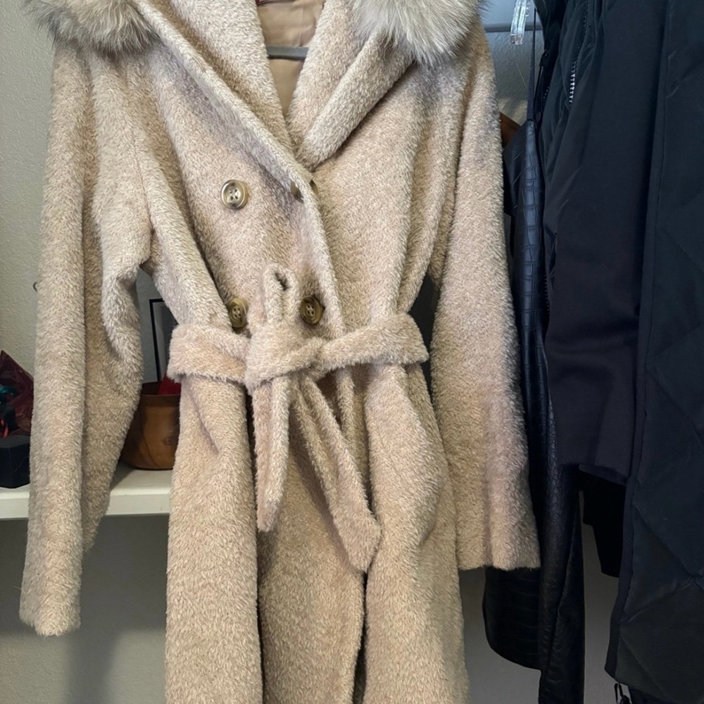 MaxMara fox hair hooded Coat